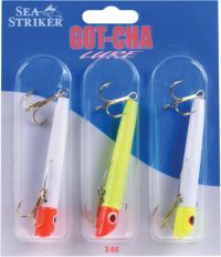 Vintage Sea Striker Got-Cha Gotcha Got-Cha Plug UV, 2/3oz Nickel