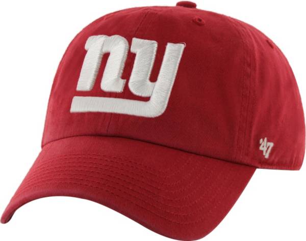 '47 Cream/Red New York Giants Sidestep Clean Up Adjustable Hat