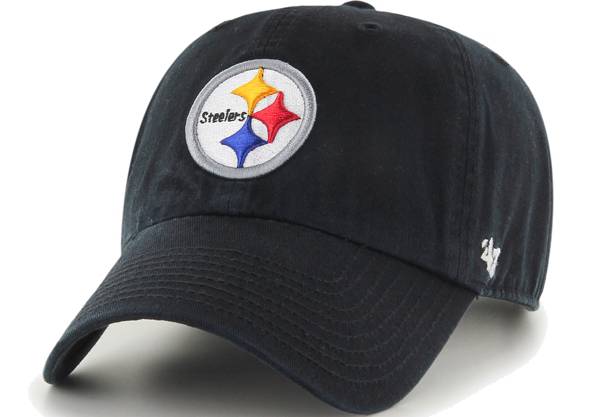 47 Men's Pittsburgh Steelers Black Clean Up Adjustable Hat