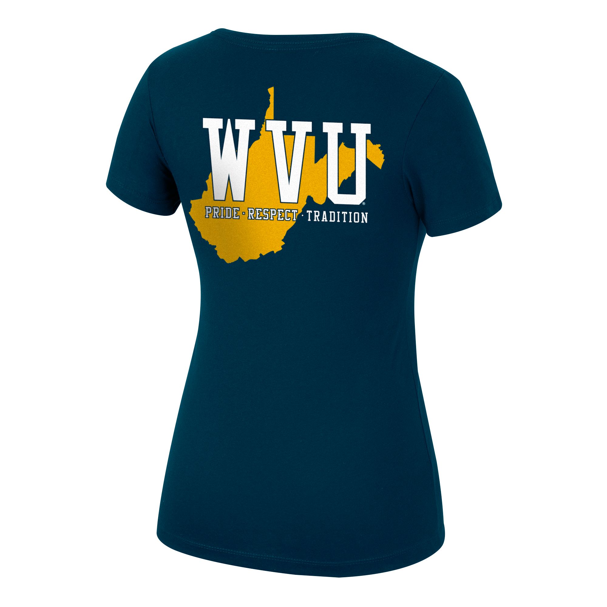 Top of the World Women's West Virginia Mountaineers Fan Blue V-Neck T-Shirt product image