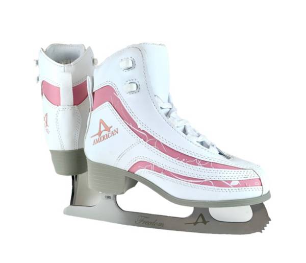 American Athletic Shoe Girls' Soft Boot Pink Trim Figure Skates product image