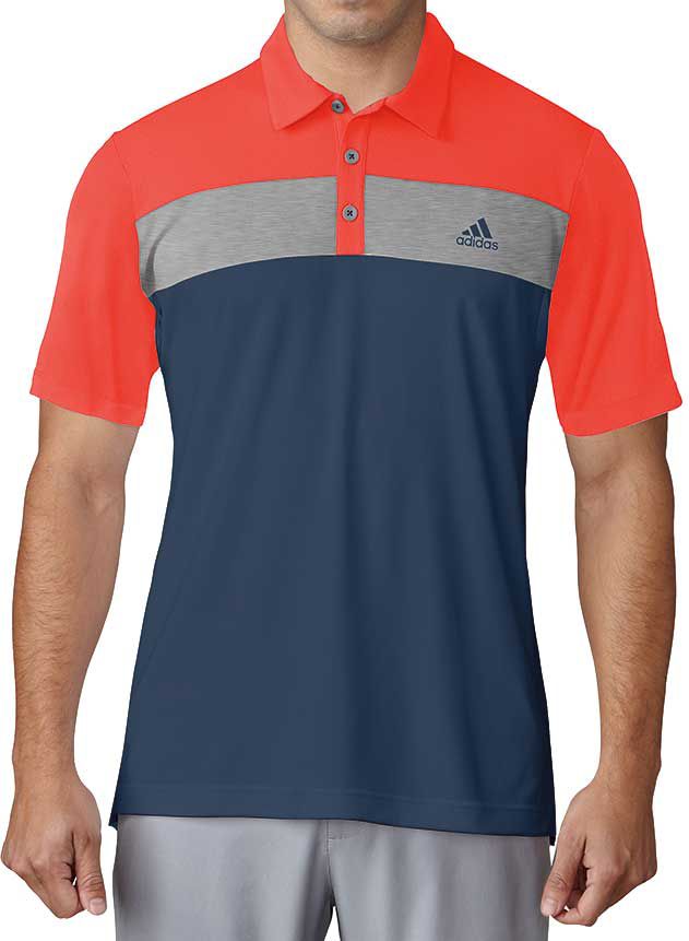 adidas men's advantage wide colorblock golf polo