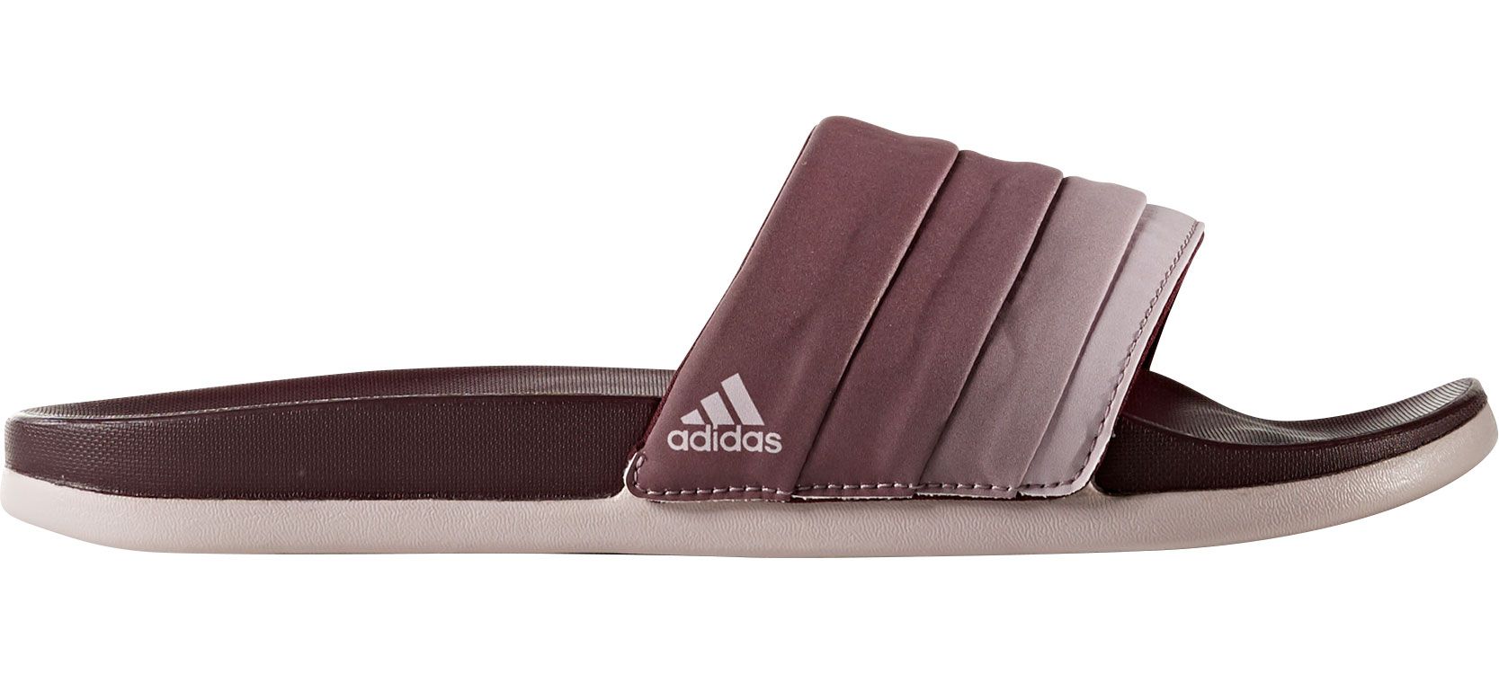 maroon adidas slides