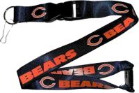 NFL Chicago Bears Logo on Black Lanyard Detachable Keyring 23X3/4 Aminco