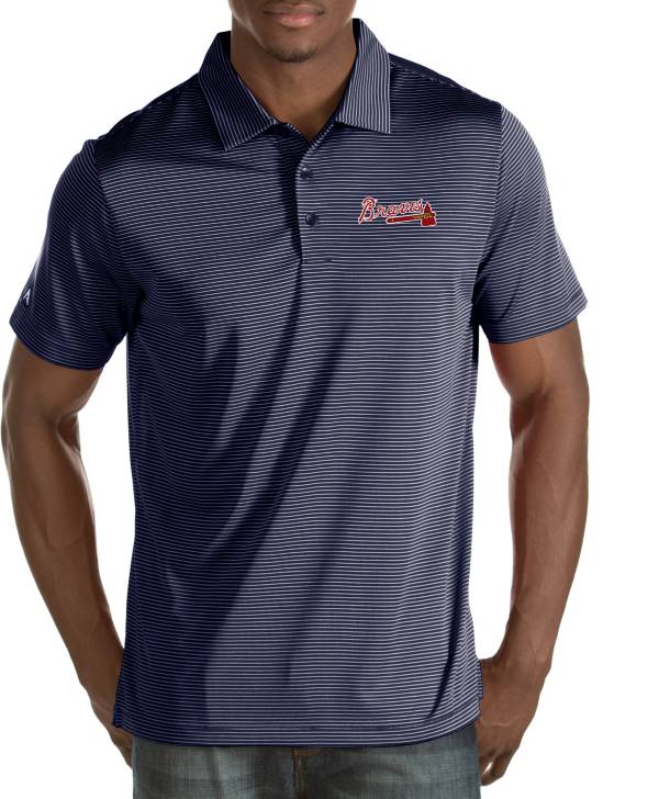 Antigua Men's Atlanta Braves Quest Navy Performance Polo