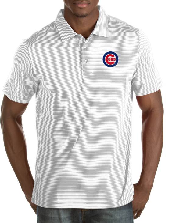 Antigua Men's Chicago Cubs Quest White Performance Polo