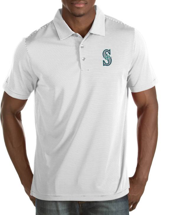 Antigua Men's Seattle Mariners Quest White Performance Polo