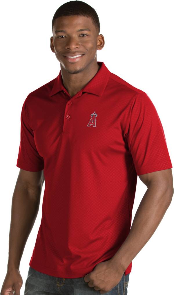 Antigua Men's Los Angeles Angels Red Inspire Performance Polo