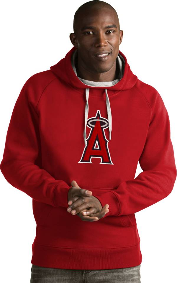 Men's Los Angeles Angels Antigua Red Victory Pullover Hoodie