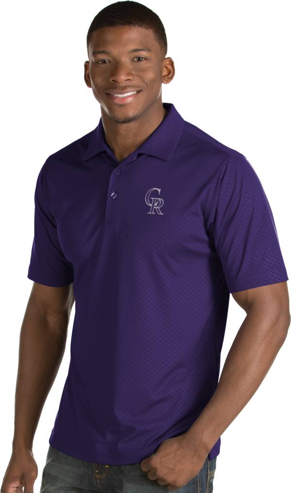 Antigua Men's Colorado Rockies Purple Inspire Performance Polo