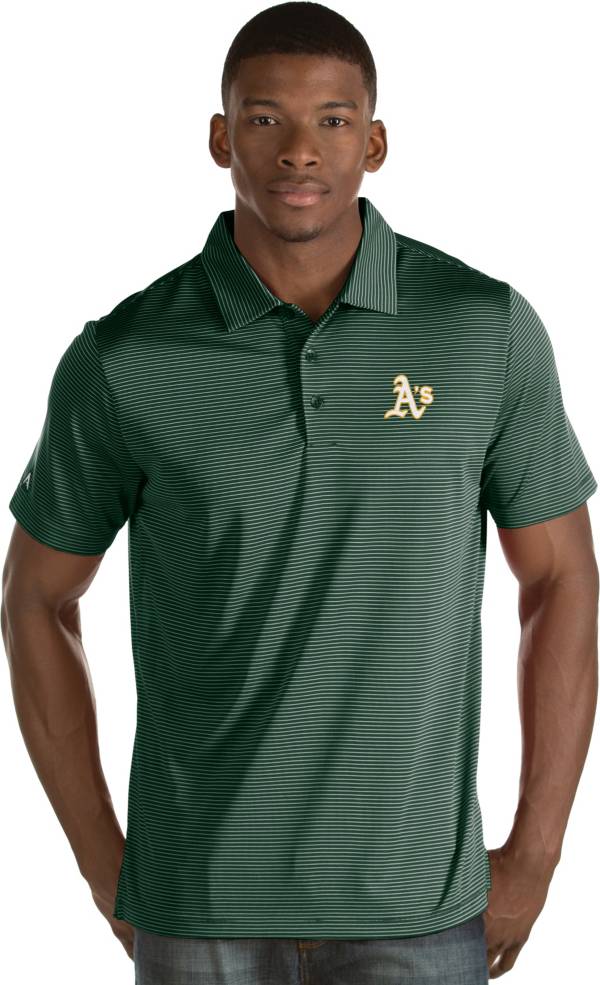 Antigua Men's Oakland Athletics Green Quest Performance Polo