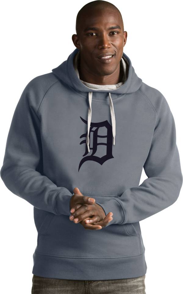 Men's Antigua White Detroit Tigers Victory Pullover Team Logo Hoodie