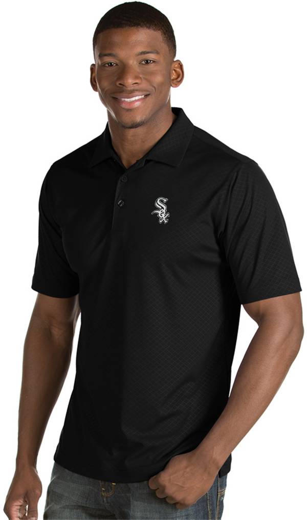 Antigua Men's Chicago White Sox Black Inspire Performance Polo