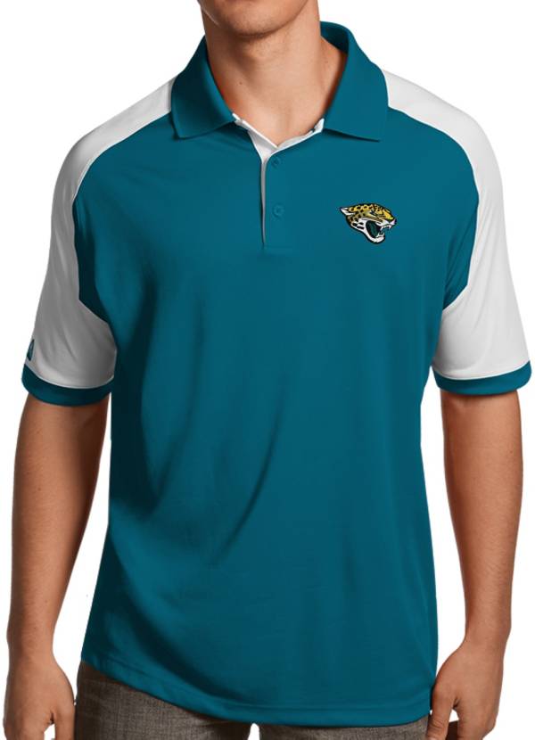 Men's Antigua Black Jacksonville Jaguars Affluent Polo