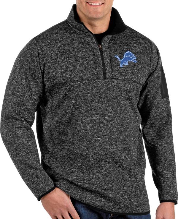 Antigua Men's Detroit Lions Fortune Black Pullover Jacket product image