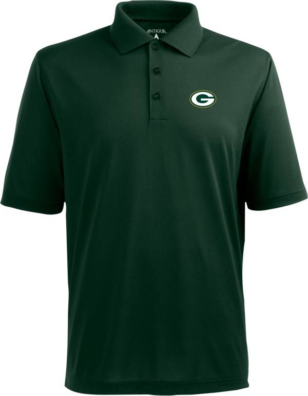 Antigua Men's Green Bay Packers Pique Xtra-Lite Green Polo