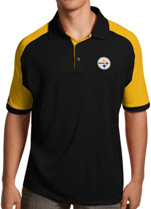 Antigua Men's Pittsburgh Steelers Century Black Polo | Golf Galaxy