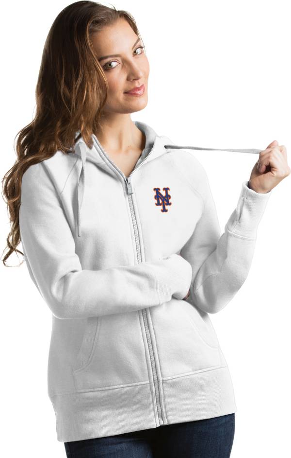Antigua Women's New York Mets White Victory Full-Zip Hoodie product image