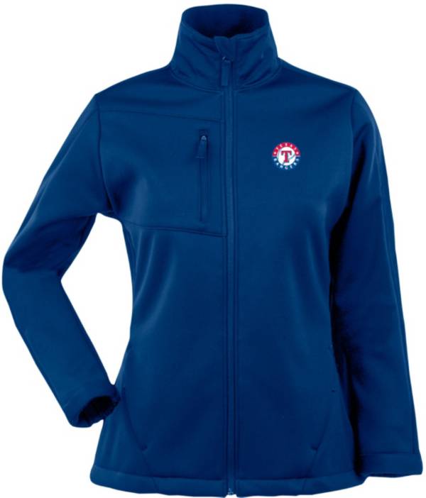 Antigua Women's Texas Rangers Traverse Soft Shell Full-Zip Dark Royal Jacket