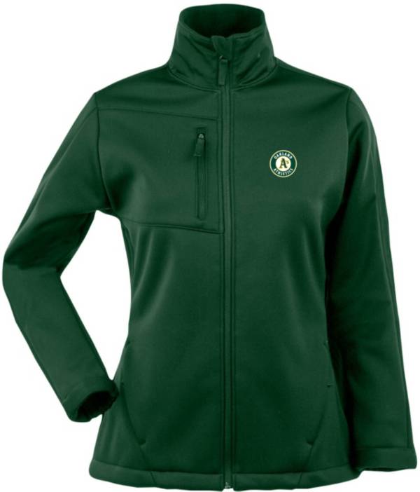 Antigua Women's Oakland Athletics Traverse Soft Shell Full-Zip Green Jacket