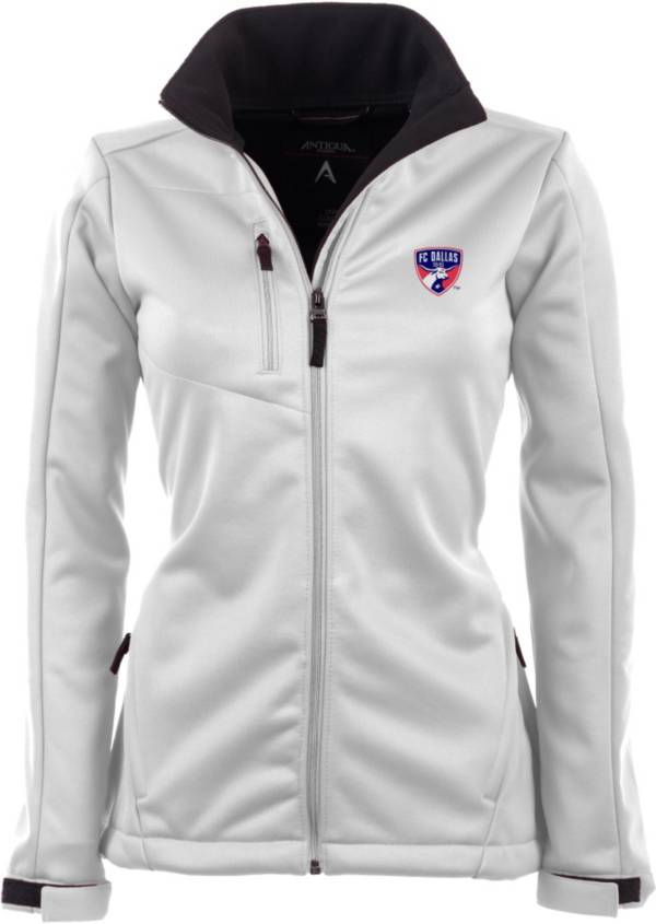 Antigua Women's FC Dallas Traverse White Soft-Shell Full-Zip Jacket