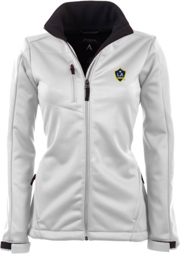 Antigua Women's Los Angeles Galaxy Traverse White Soft-Shell Full-Zip Jacket