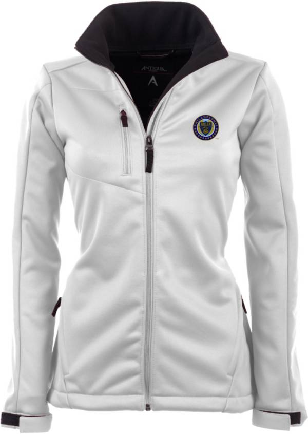 Antigua Women's Philadelphia Union Traverse White Soft-Shell Full-Zip Jacket