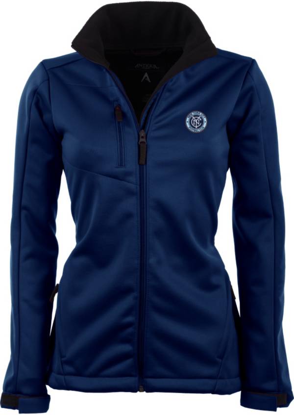 Antigua Women's New York City FC Traverse Navy Soft-Shell Full-Zip Jacket