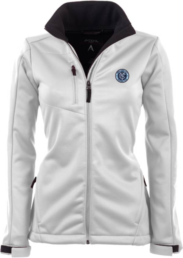 Antigua Women's New York City FC Traverse White Soft-Shell Full-Zip Jacket