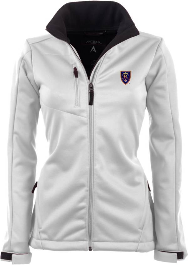 Antigua Women's Real Salt Lake Traverse White Soft-Shell Full-Zip Jacket