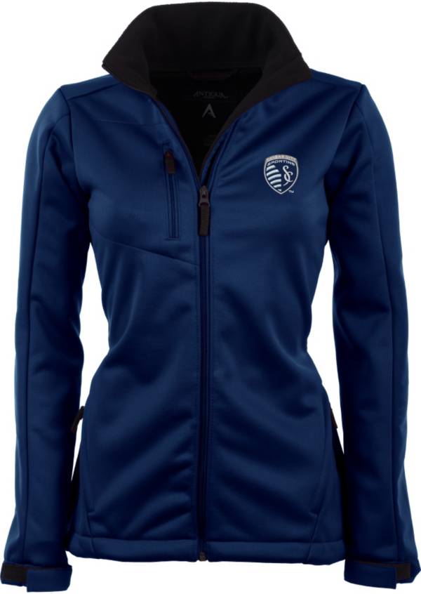 Antigua Women's Sporting Kansas City Traverse Navy Soft-Shell Full-Zip Jacket