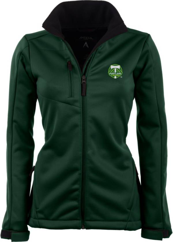 Antigua Women's Portland Timbers Traverse Hunter Green Soft-Shell Full-Zip Jacket