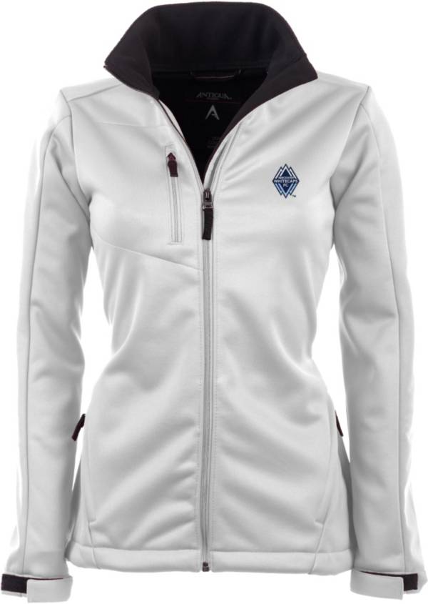 Antigua Women's Vancouver Whitecaps Traverse White Soft-Shell Full-Zip Jacket