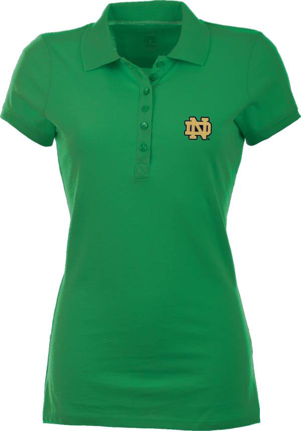 Antigua Women's Notre Dame Fighting Irish Green Spark Polo