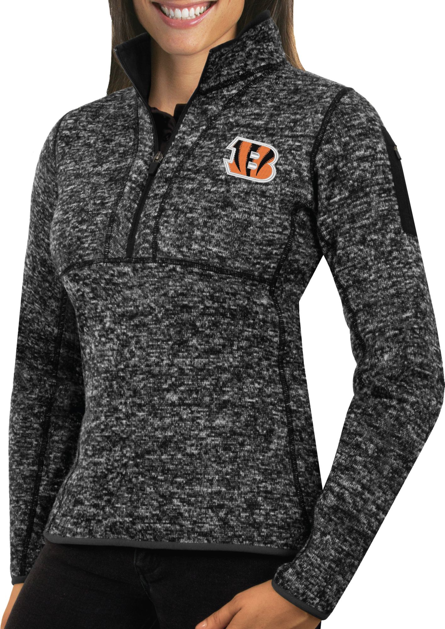 Antigua Women's Cincinnati Bengals Fortune Black Pullover product image