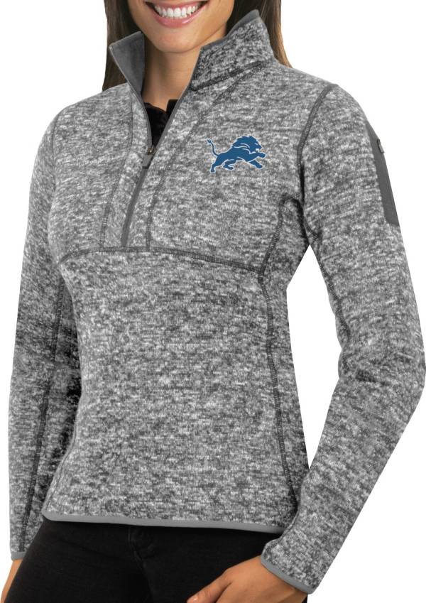 Antigua Women's Detroit Lions Fortune Grey Pullover Jacket product image