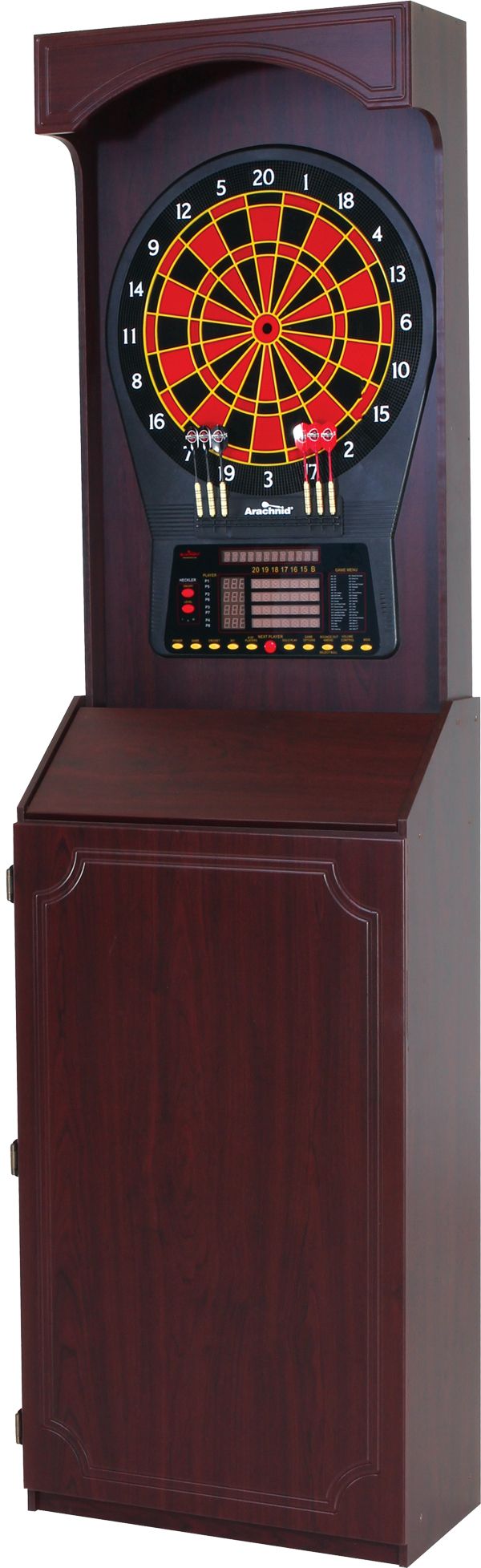 arachnid electronic dart board cabinet