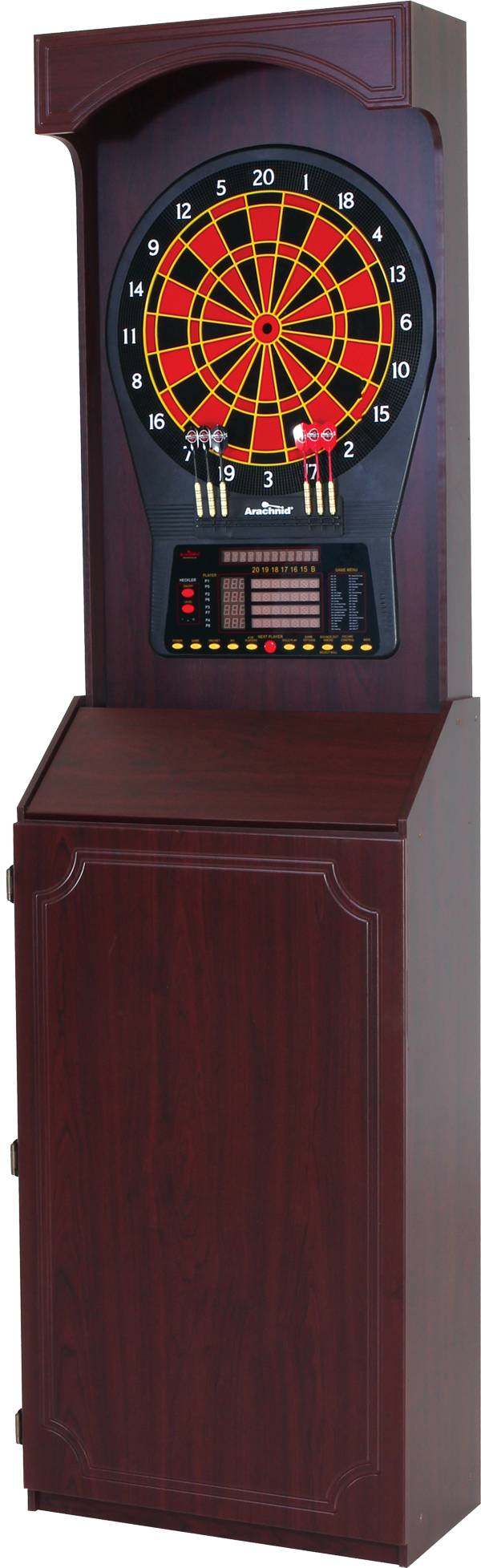 Arachnid electronic shop dart board cabinet