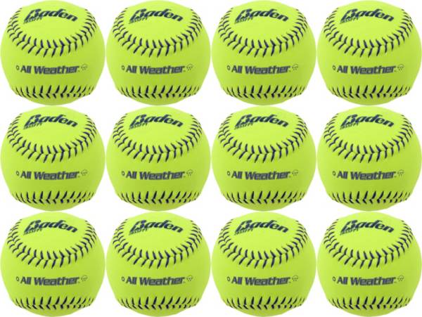 Baden 12'' All-Weather Practice Softballs – 12-Pack