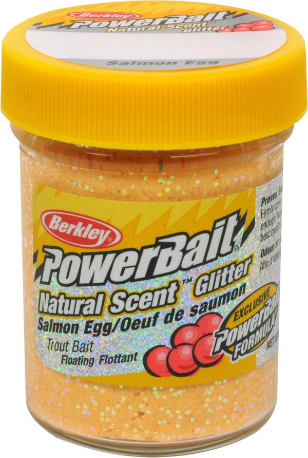 Berkley PowerBait Natural Scent Glitter Trout Dough Bait – Salmon Egg  Flavor