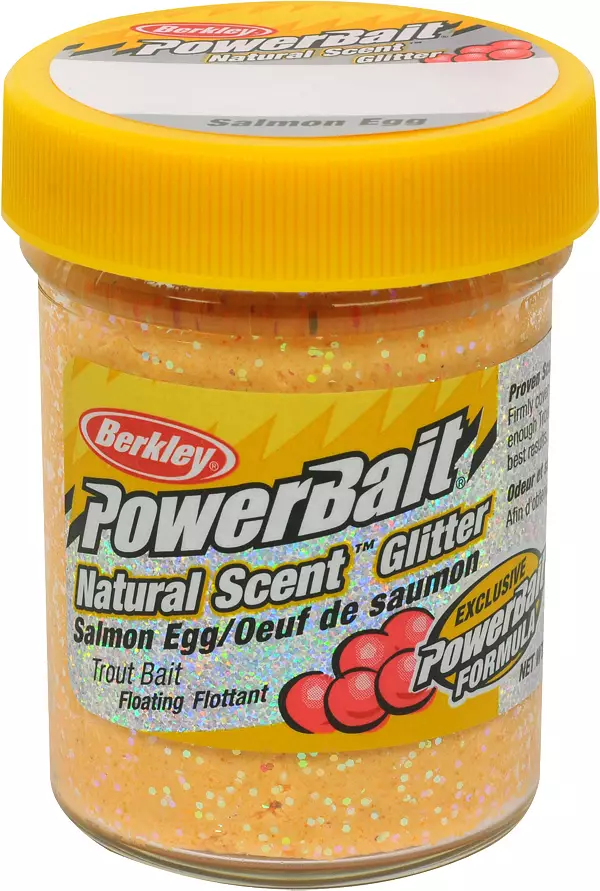 Berkley PowerBait Natural Glitter Trout Bait , Salmon Egg Red