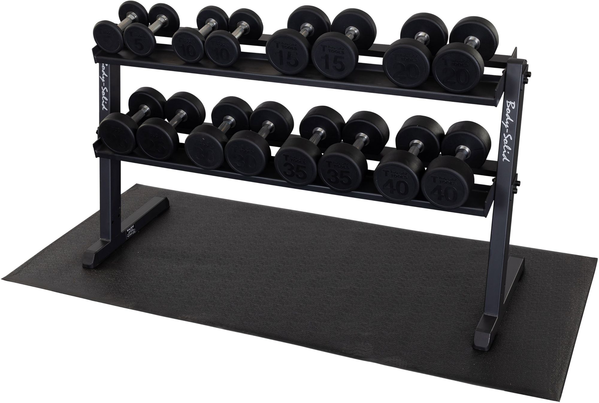 Body-Solid GDR60 Premium Rubber Dumbbell Rack and Set product image