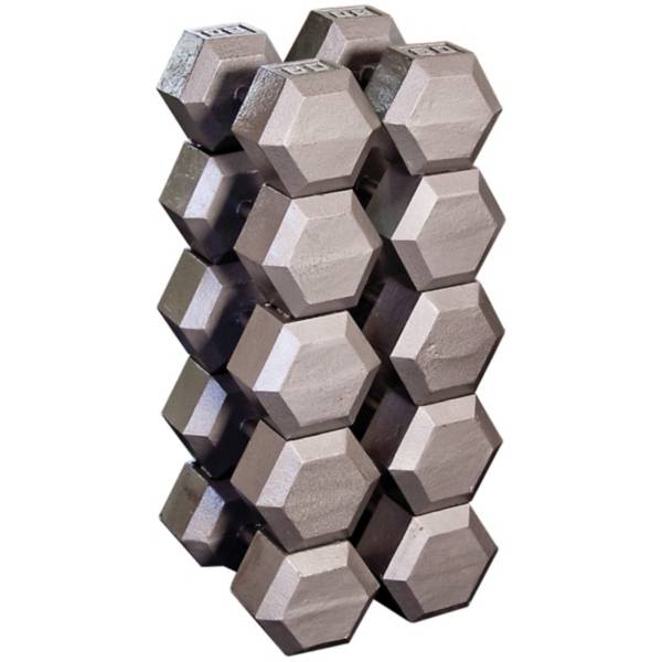 Body Solid Grey Hex 80-100 lb Dumbbell Set product image