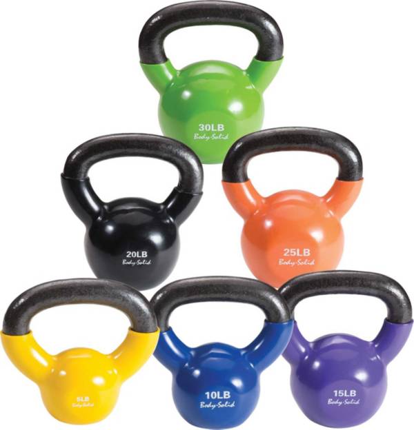 Body Solid 5-30 lb. Vinyl Kettlebell Set