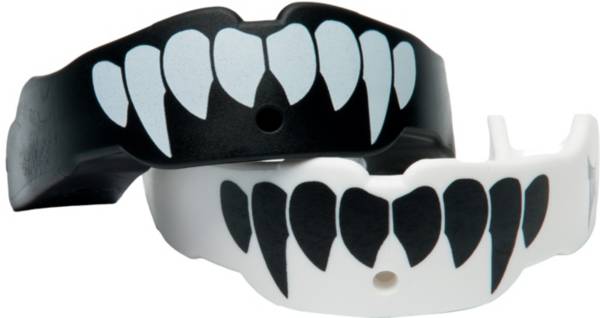  Battle Fangs Football Mouthguard – Sports Mouth Guard with  Removable Strap – Protector Mouthpiece Fits With or Without Braces on Teeth  – Adult & Youth Mouth Guard Sizes, 2 Pack