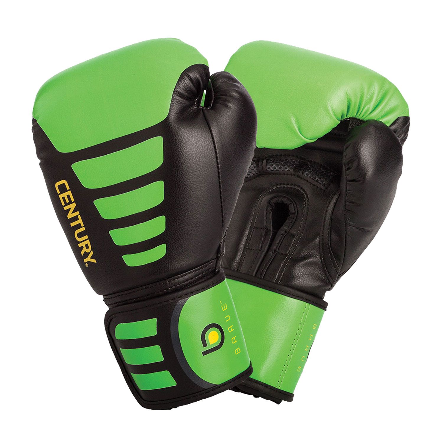 green and black boxing gloves
