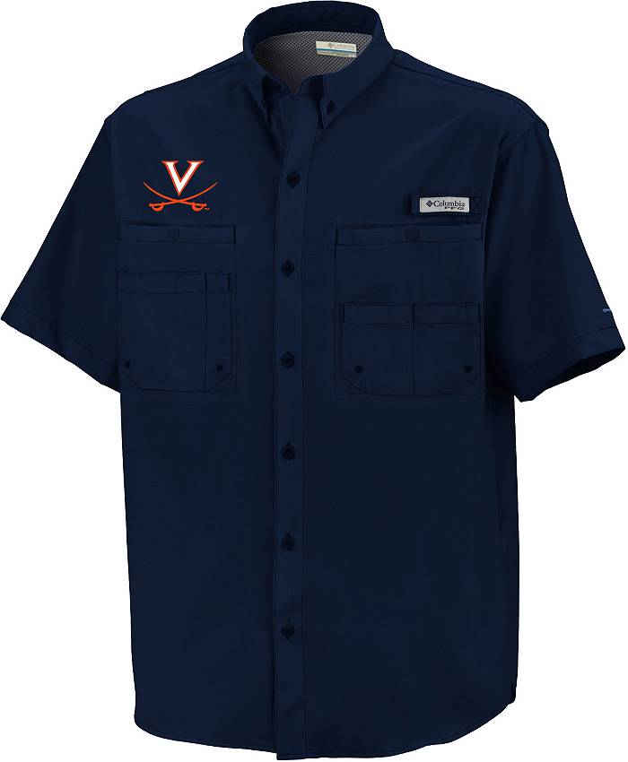 NEW Houston Astros Columbia Tamiami SS Navy Collared Button Up Shirt Mens S