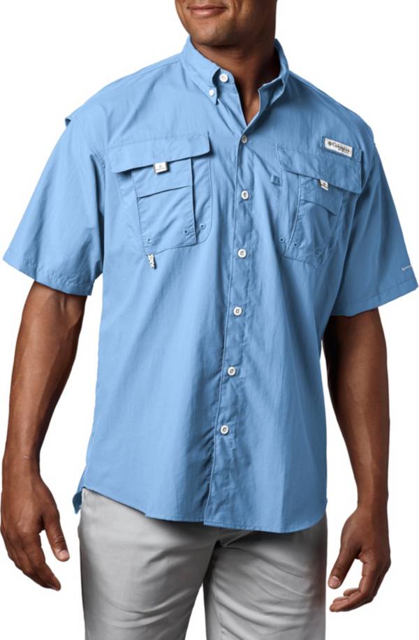 Columbia PFG Bahama Omni Shade Blue Short Sleeve Fishing Shirt