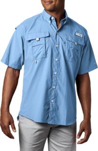 Columbia PFG Omni-Shade Bahama Button Down S/S Nylon Shirt Men 4XT Black  FT7047