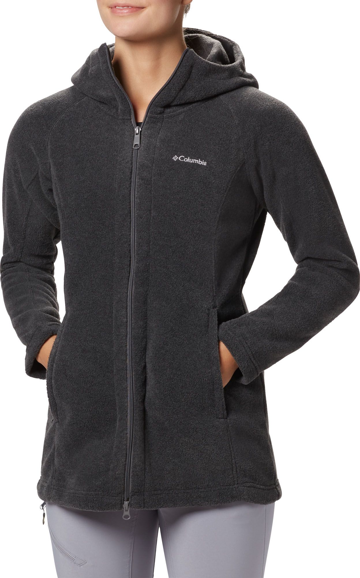 columbia benton springs ii long hooded fleece jacket